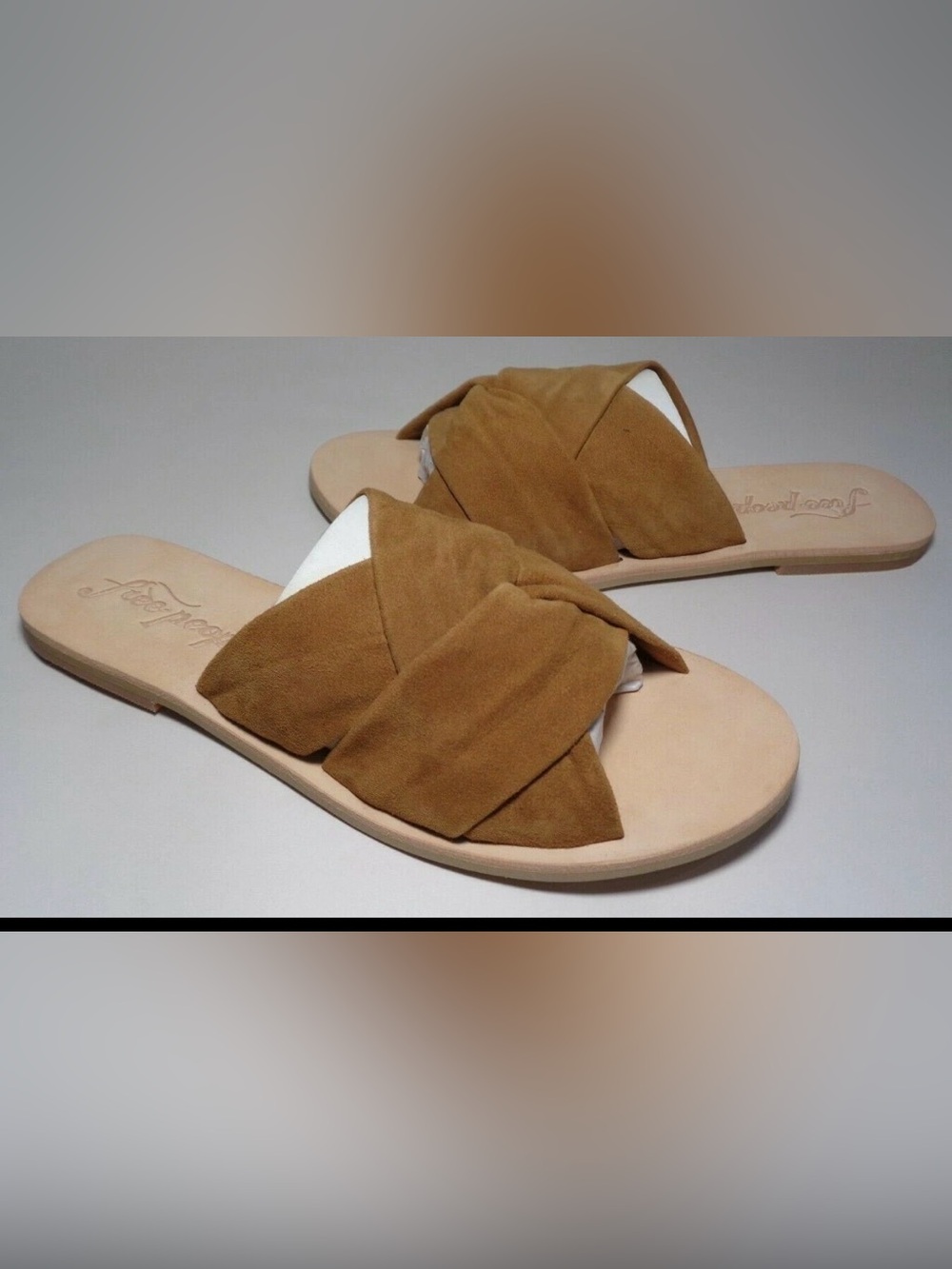 Free People Size 10 Eur 40 RIO VISTA Taupe Suede Slide Sandals New Womens Shoes